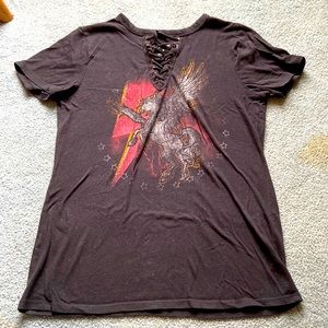 Arizona Jean Co. unicorn tshirt, black, juniors size medium